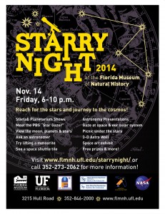 Promotional poster for Starry Night 2014 at the FLMNH