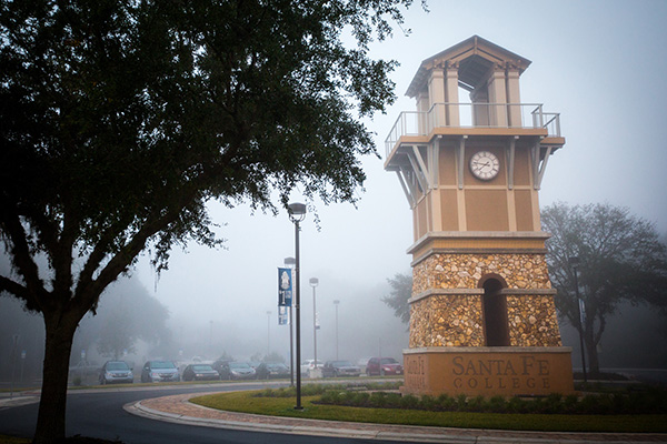 A thick fog blanked the Santa Fe College campus on the morning of Tuesday, Dec. 13, 2016 in Gainesville, Fla. (Photo by Matt Stamey/Santa Fe College)