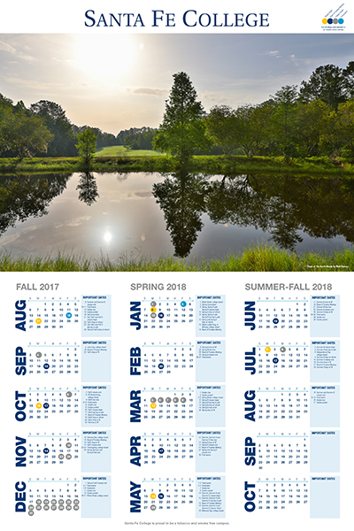 The new Santa Fe College Calendar is available in Building P Room 238