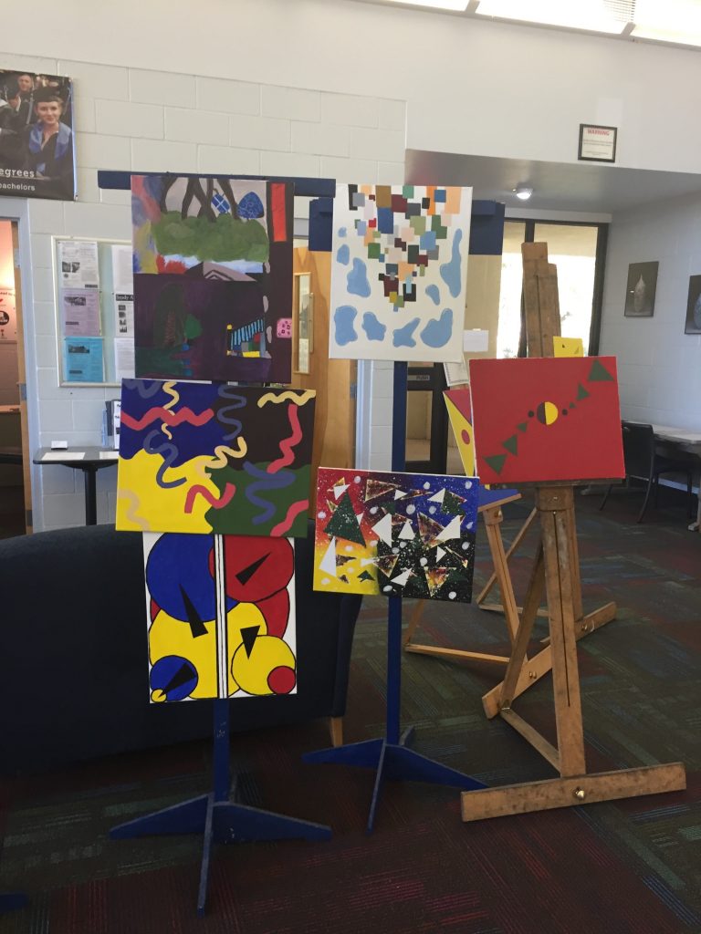 Student art exhibit at Santa Fe College Davis Center in Archer, Florida