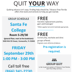 One-day session to help you quit smoking is September 29. Call 866-341-2730 to pre-register