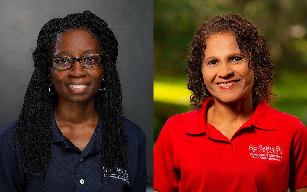 Yolanda Thomas and Sandra  Torres-Pintos were honored with advising awards during fall convocation.