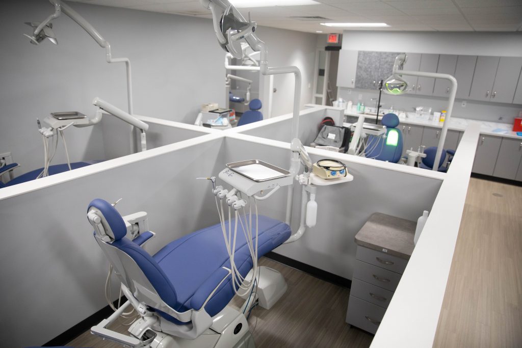 A dental chair in the newly renovated SF Dental Clinic