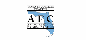 Santa Fe College AFC logo (Letters over a map of Florida) - long for banner picture