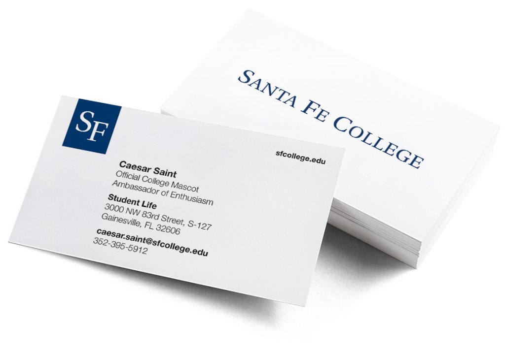 The new Santa Fe College business cards.