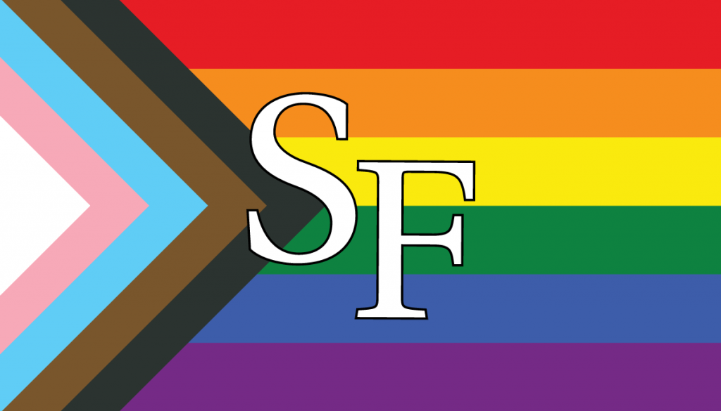 Progress flag with rainbow colors