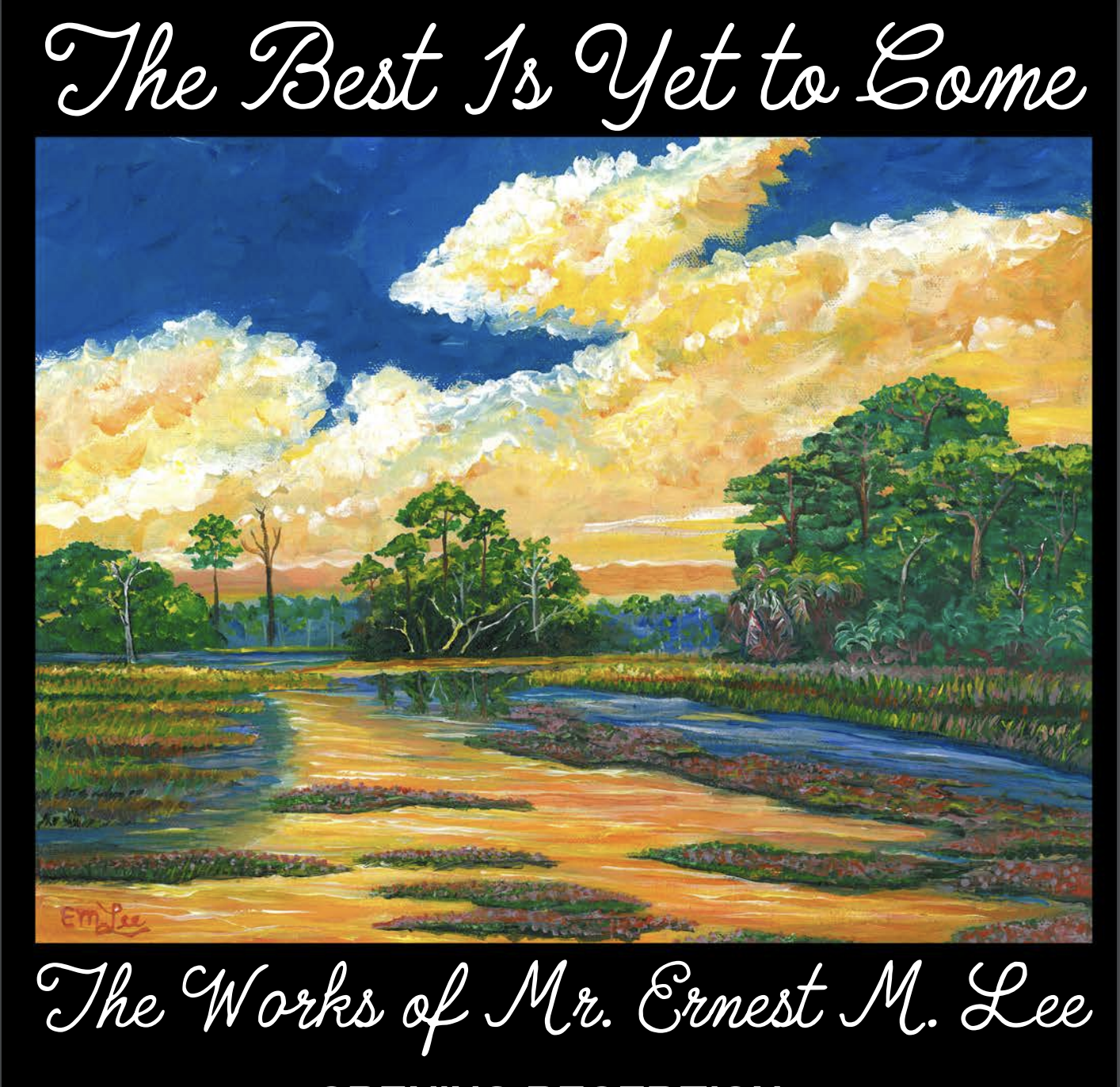 landcape painting by folk artist Ernest M. Lee.