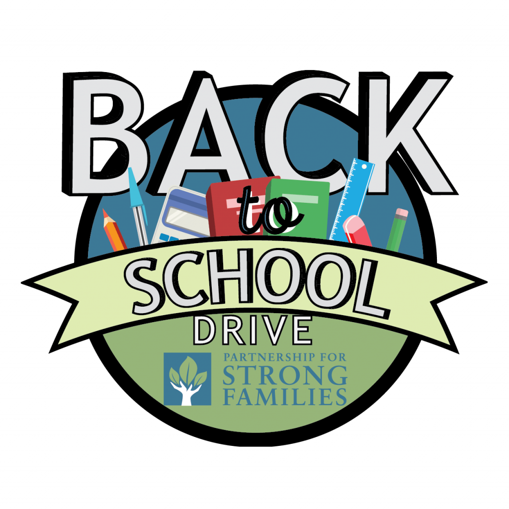 Back to School Drive logo from the Partnership for Strong Families