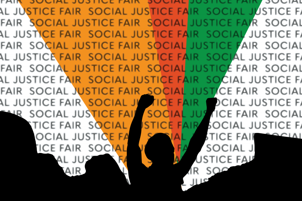 social justice fair image with text