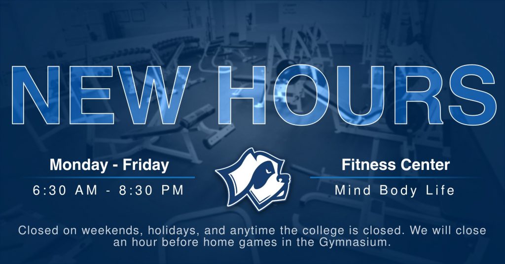 A graphic that lists the SF Fitness Center's new hours.