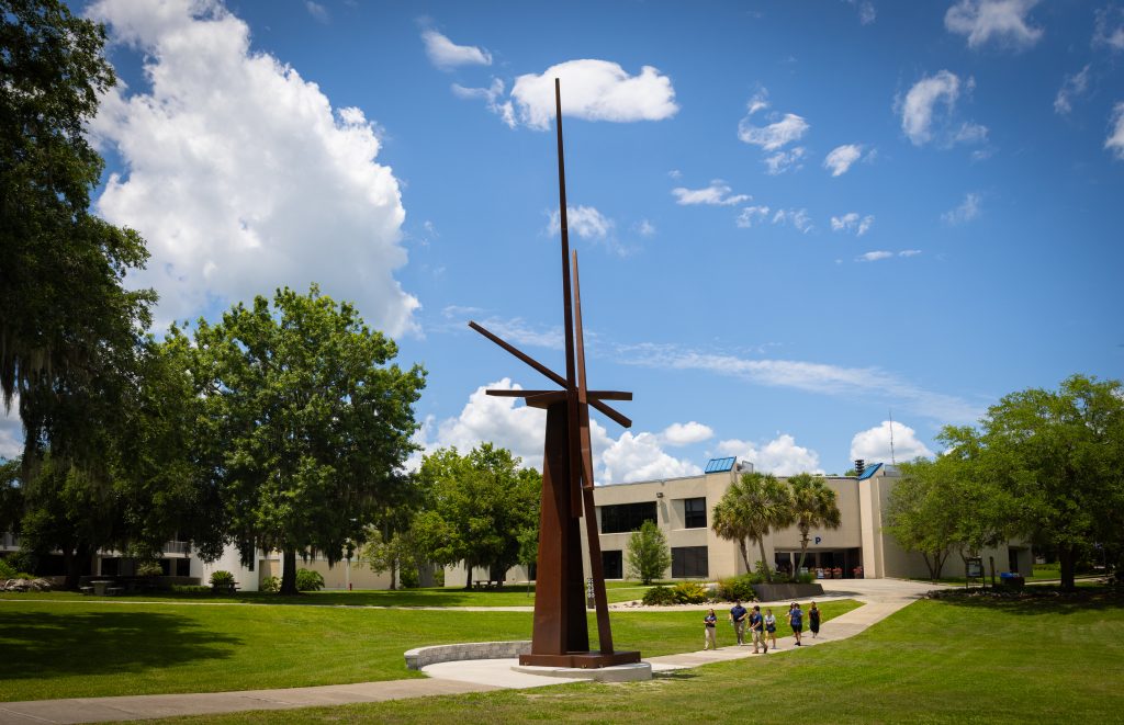 Santa Fe College Oak Grove home of the sculpture “La Tour.”