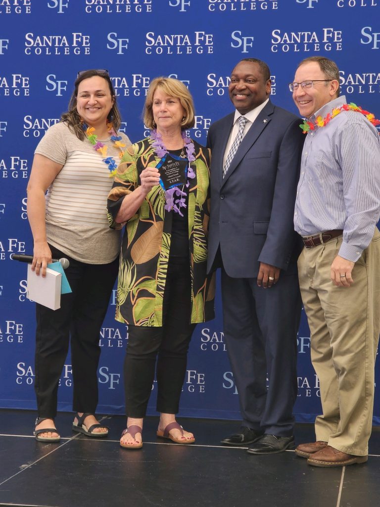Career Service President Rose Christy, 2024 STAR Award Winner Cheryl Farrell, SF President Paul Broadie II and Provost and Vice President for Academic Affairs Nathaniel Southerland